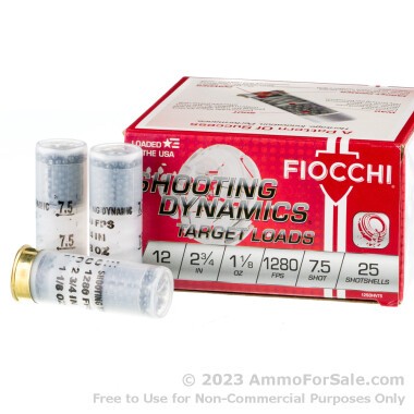 250 Rounds of 1 1/8 ounce #7 1/2 shot 12ga Ammo by Fiocchi Shooting Dynamics
