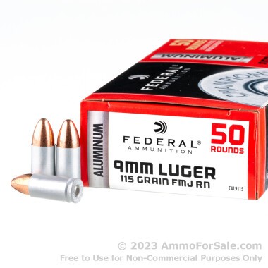 1000 Rounds of 115gr FMJ 9mm Ammo by Federal Champion Aluminum