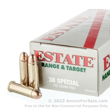 1000 Rounds of 130gr FMJ .38 Spl Ammo by Estate Cartridge