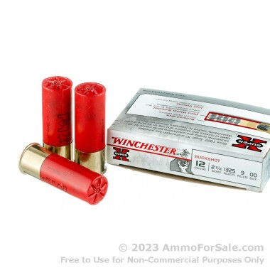 5 Rounds of  00 Buck 12ga Ammo by Winchester