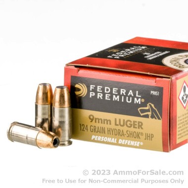 500  Rounds of 124gr JHP 9mm Ammo by Federal