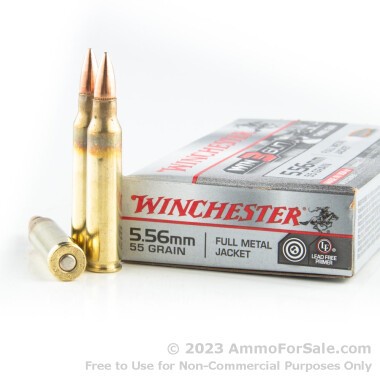 20 Rounds of 55gr FMJ 5.56x45 Ammo by Winchester