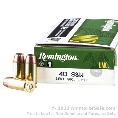 50 Rounds of 180gr JHP .40 S&W Ammo by Remington