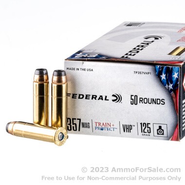 50 Rounds of 125gr JHP 357 Mag Ammo by Federal