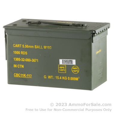 1000 Rounds of 55gr FMJBT 5.56x45 Ammo by Magtech/CBC **Manufactured between 2000-2005**