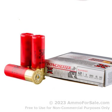 5 Rounds of 00 Buck 12ga Ammo by Winchester Super-X Magnum
