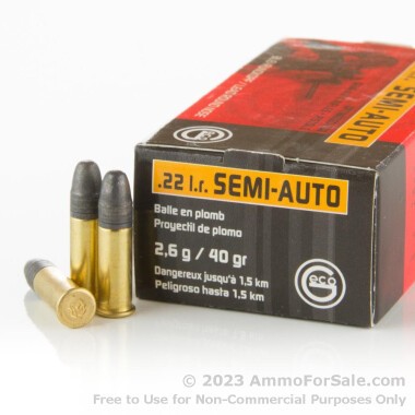 50 Rounds of 40gr LRN .22 LR Ammo by GECO Semi-Auto