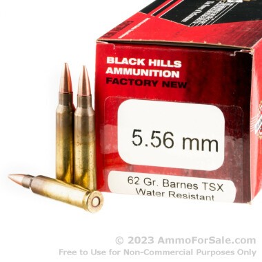 50 Rounds of 62gr TSX 5.56 Ammo by Black Hills Ammunition