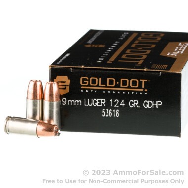 50 Rounds of 124gr JHP 9mm Ammo by Speer