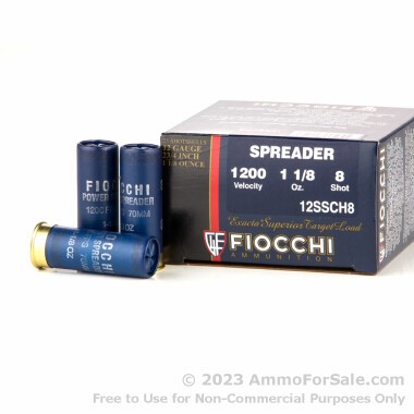25 Rounds of 1 1/8 ounce #8 shot 12ga Ammo by Fiocchi