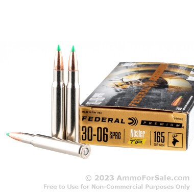 20 Rounds of 165gr Ballistic Tip 30-06 Springfield Ammo by Federal