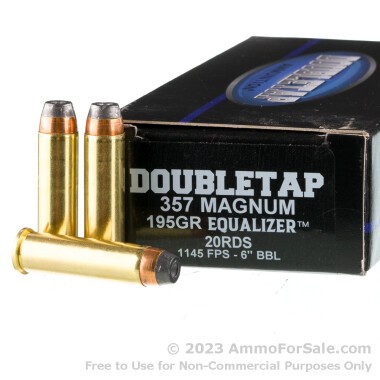 20 Rounds of 195gr Equalizer .357 Mag Ammo by Doubletap