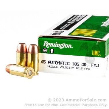 500 Rounds of 185gr FMJ .45 ACP Ammo by Remington