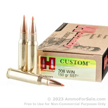 20 Rounds of 150gr SST .308 Win Ammo by Hornady