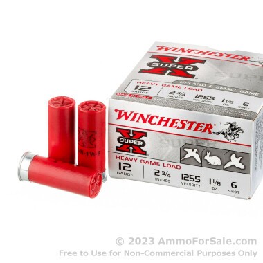 25 Rounds of 1 1/8 ounce #6 shot 12ga Ammo by Winchester