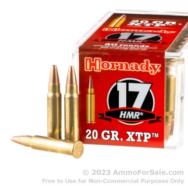 500 Rounds of 20gr XTP JHP .17 HMR Ammo by Hornady