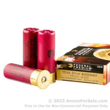 5 Rounds of  00 Buck 12ga Ammo by Federal LE Tactical