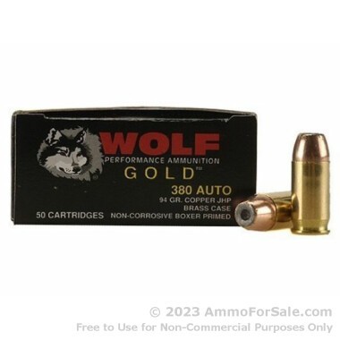 1000 Rounds of 94gr JHP .380 ACP Ammo by Wolf