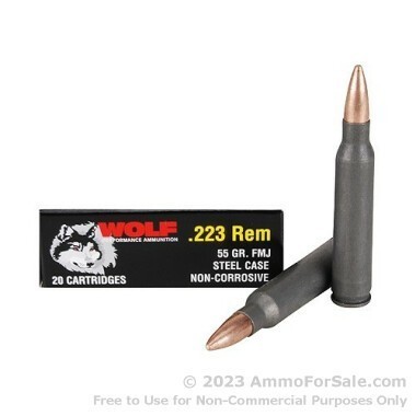 500  Rounds of 55gr FMJ .223 Ammo by Wolf