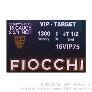 25 Rounds of 1 ounce #7 1/2 shot 16ga Ammo by Fiocchi