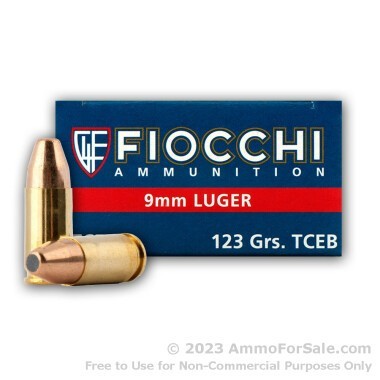 50 Rounds of 123gr FMJTCEB 9mm Ammo by Fiocchi
