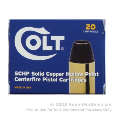 20 Rounds of 185gr SCHP .45 ACP Ammo by Colt