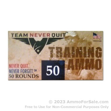 50 Rounds of 100gr Frangible 9mm Ammo by Team Never Quit