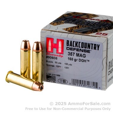 25 Rounds of 165gr DGH .357 Magnum Ammo by Hornady