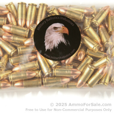 1000 Rounds of 115gr FMJ 9mm Ammo by M.B.I.