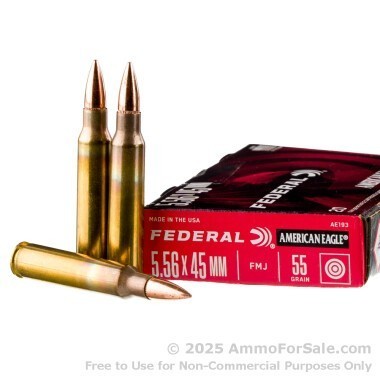 500 Rounds of 55gr FMJ 5.56x45 Ammo by Federal