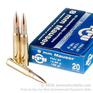 200 Rounds of 198gr FMJBT 8mm Mauser Ammo by Prvi Partizan