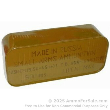 500  Rounds of 55gr FMJ .223 Ammo by Tula in Metal Container