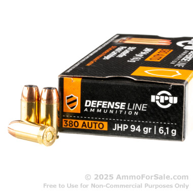 50 Rounds of 94gr JHP .380 ACP Ammo by Prvi Partizan