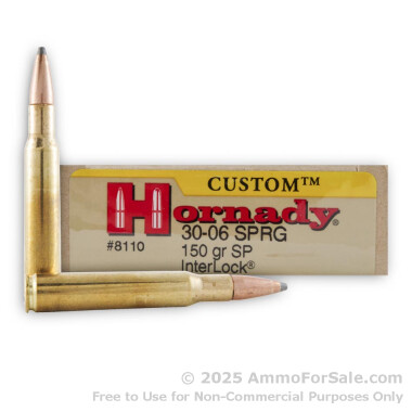 20 Rounds of 150gr SP 30-06 Springfield Ammo by Hornady Custom