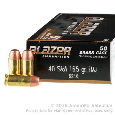 50 Rounds of 165gr FMJ .40 S&W Ammo by Blazer 