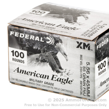 500 Rounds of 55gr FMJ XM193 5.56x45 Ammo by Federal