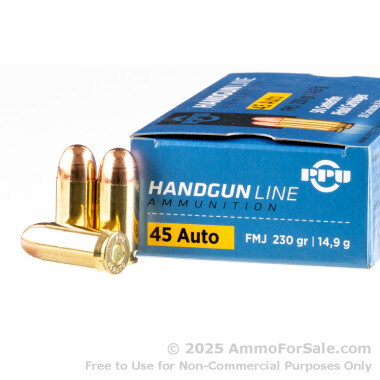 50 Rounds of 230gr FMJ .45 ACP Ammo by Prvi Partizan