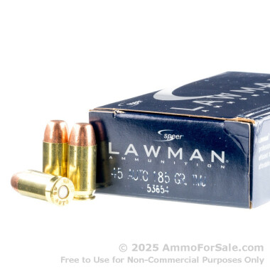 45 Auto 185 gr TMJ Speer Lawman Ammo
