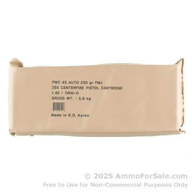 250 Rounds of 230gr FMJ .45 ACP Ammo by PMC
