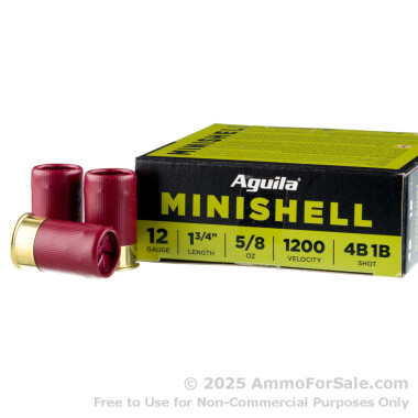 25 Rounds of Bulk 5/8 ounce #1 & #4 buck 12ga Ammo by Aguila