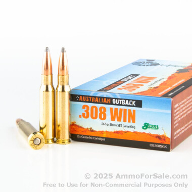 20 Rounds of 165gr Sierra SBT GameKing .308 Win Ammo by Australian Defense Industries