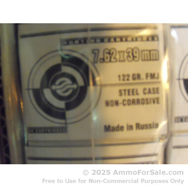 1000 Rounds of 122gr FMJ 7.62x39mm Ammo by Ulyanovsk