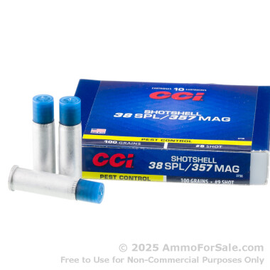10 Rounds of 100gr #9 shot .38 Spl Ammo by CCI