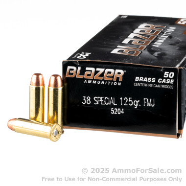 50 Rounds of 125gr FMJ .38 Spl Ammo by Blazer 