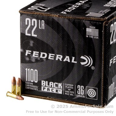 1100 Rounds of 36gr CPHP .22 LR Ammo by Federal