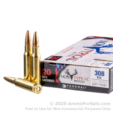 200 Rounds of 150gr SP .308 Win Ammo by Federal Non-Typical