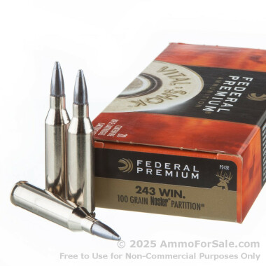 20 Rounds of 100gr Partition .243 Win Ammo by Federal
