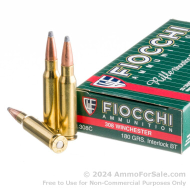 20 Rounds of 180gr SPBT .308 Win Ammo by Fiocchi