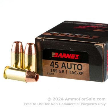 20 Rounds of 185gr TAC-XP .45 ACP Ammo by Barnes