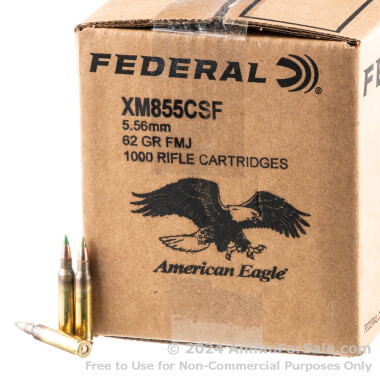 1000 Rounds of 62gr M855 FMJ 5.56x45 Ammo by Lake City